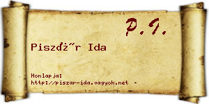 Piszár Ida névjegykártya