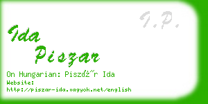 ida piszar business card